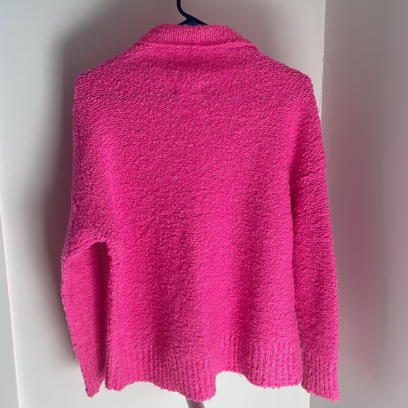 Lou & Grey Size XS Hot Pink Turtleneck Sweater - Picture 5 of 7
